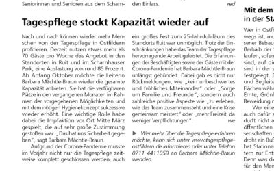 Tagespflege stockt Kapazität wieder auf